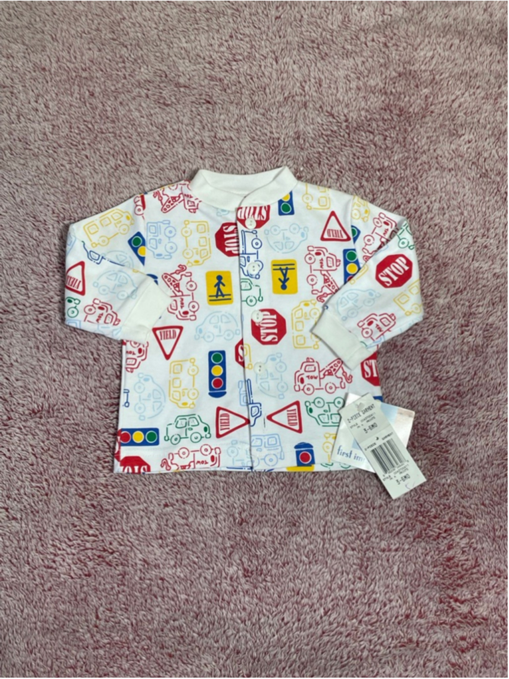 Vintage First Impressions Long Sleeve thin jacket 3-6 Months bus crossing